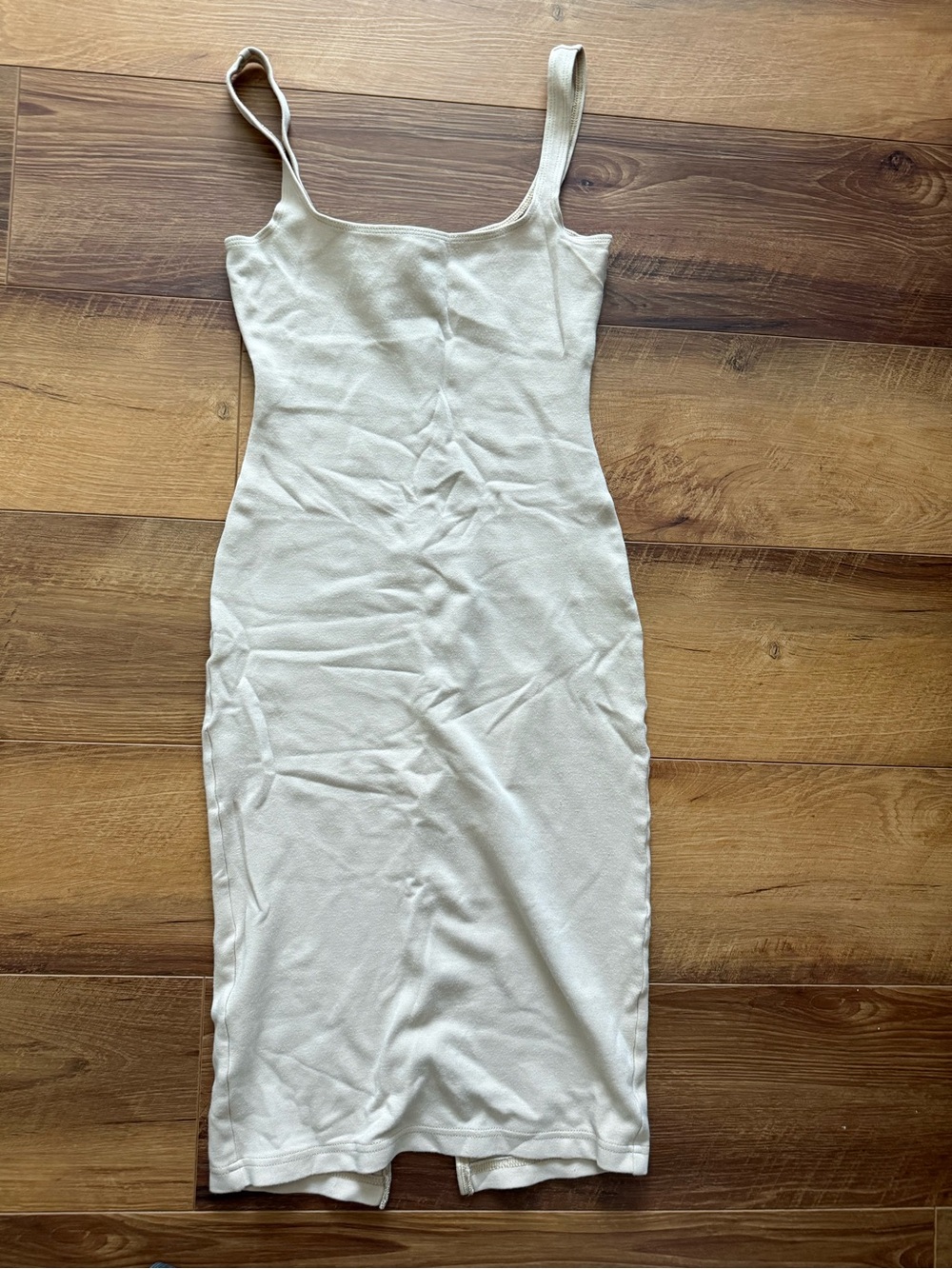 American Apparel Cream Tank Midi Dress